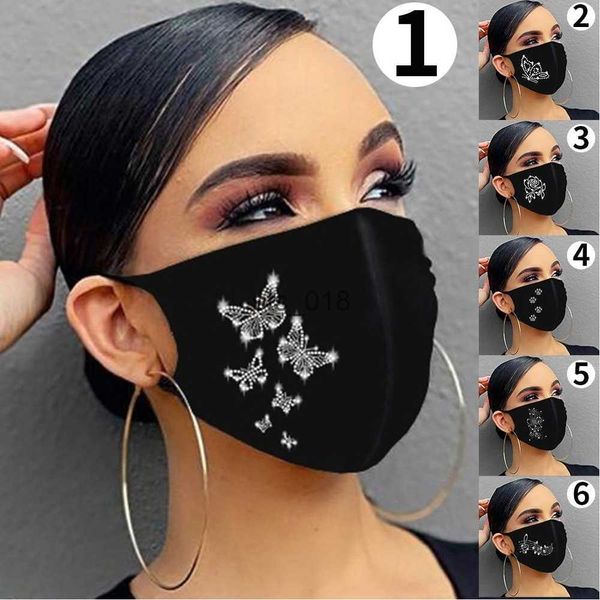 Cycling Caps Masks Fashion Sparkling Rhinestone Women Jewelry Elastic Mask Magic Scarves Reusable Washable Fashion Face Masks Bandana Masks
