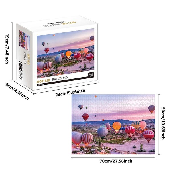 Puzzles 1000 Pieces Hot Air Balloons Jigs Puzzles for Adults Home Decor Games Family Fun Floor Puzzles Educational Toys for Kids