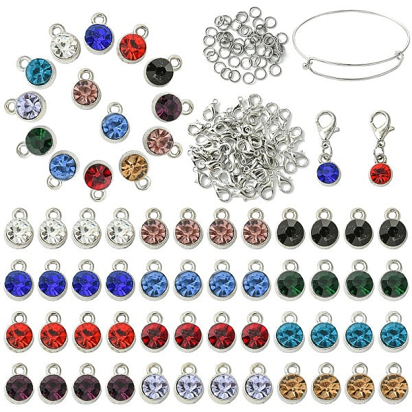 DIY-Set zum Herstellen eines erweiterbaren Armreifs aus Edelstahl 304 mit Charms