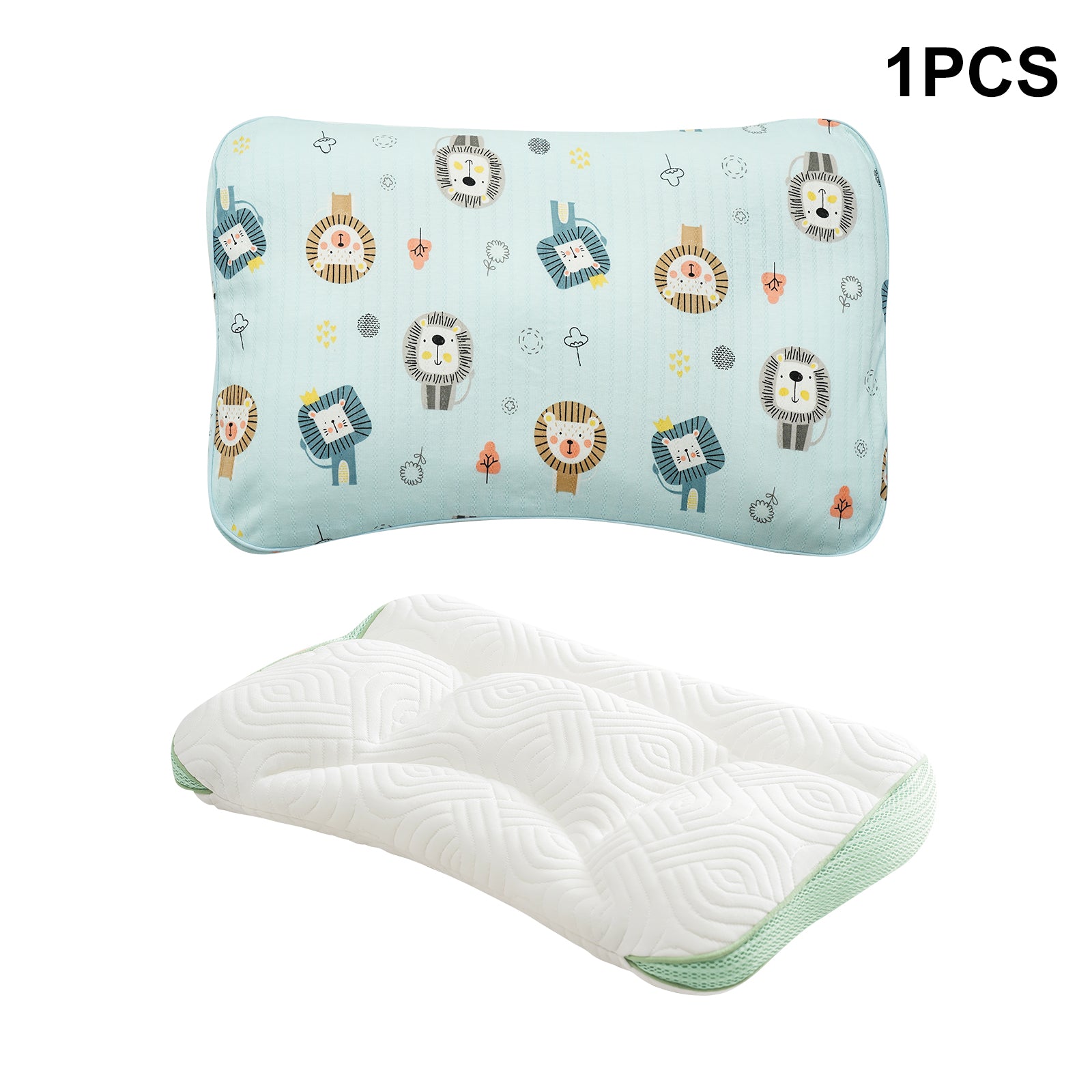 Reidio 1Pc Toddler Pillows with Removable Cotton Pillowcase Ergonomic Design Toddler Pillows for Sleeping Toddler Neck Pillow Kids Pillows Machine W