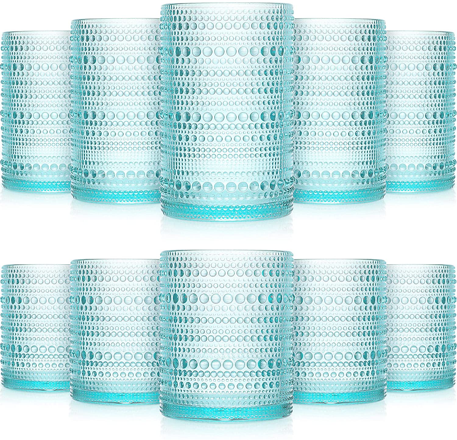 SZHOME Drinking Glasses Set Vintage Glassware Old Fashioned Beverage Glasses Highball Bubble Cocktail Rocks Glass Cup Water Elegant Glassware