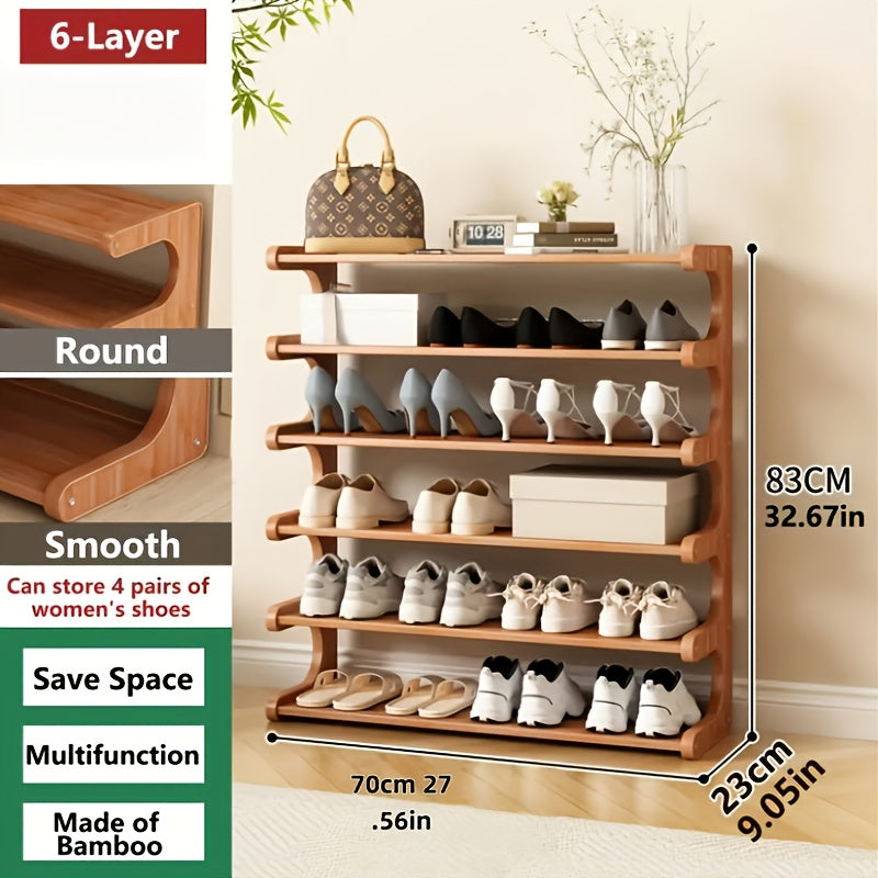 TEMU 5- Desktop Storage Rack, Shoe Storage Rack, Space-saving Independent Design, Wood Grain Finish, Easy To Assemble Self-standing Three-dimensional