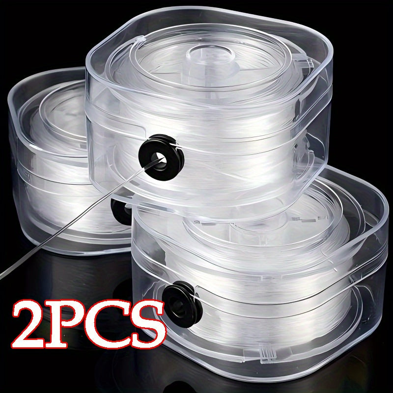 TEMU 2 Box Of High Quality Elastic Beaded Cord - 328 Ft Clear Stretch Cord For Bracelets, Necklaces And Crafts, With Portable Storage Box