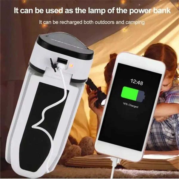 New Arrival Outdoor solar tent light portable folding work light USB charging indoor night market light waterproof cam light Z241121