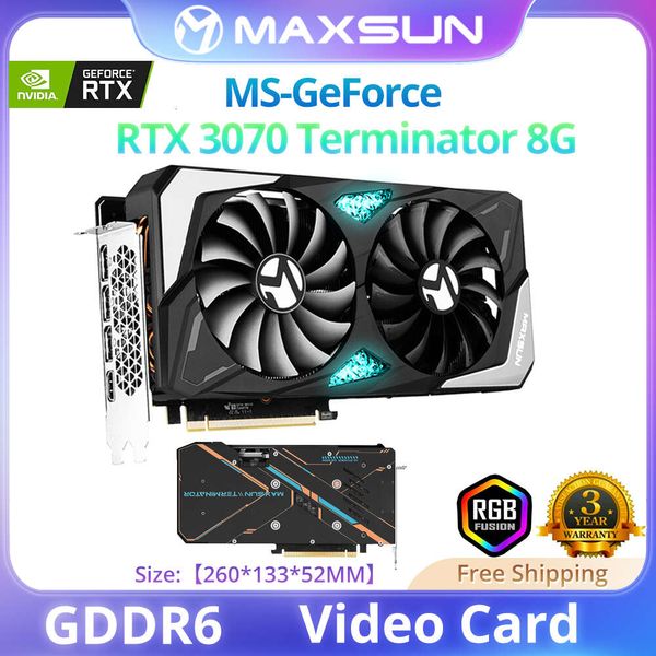 MAXSUN Full New NVIDIA GeForce RTX 3070 Terminator 8G Gaming Graphics Card GDDR6 Video Memory DP*3 PCIE4.0x16 Original Video GPU