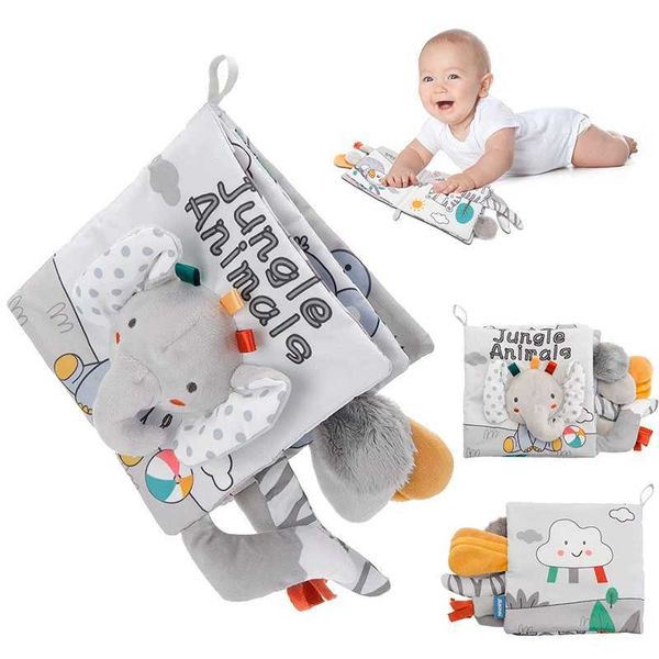 Plush Dolls Soft Baby Books 3D Touch Feel High Contrast Cloth Book Sensory Early Learning Stroller Toys for Infant Toddler Toy 0-12 Months z