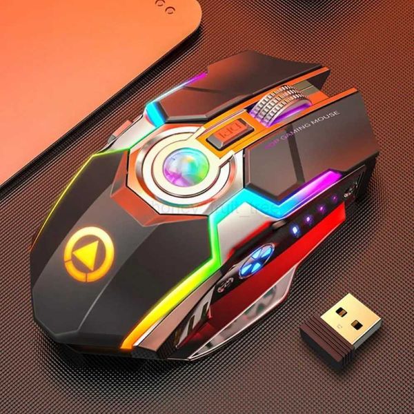 A5 Wireless Gaming Mouse 2.4G USB 7Buttons 1600DPI RGB Backlit Rechargeable Gamer Silent Mouse Gamer Mute Mice for PC LaptopM240725