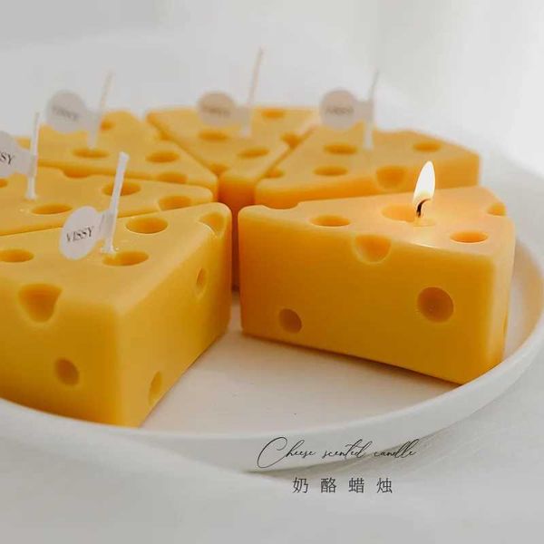 Candles Handmade Home Decoration Objects Aromatherapy Cheese Candle Shooting Prop Scene Room Decoration Ornaments gourmet Scented Candle L24