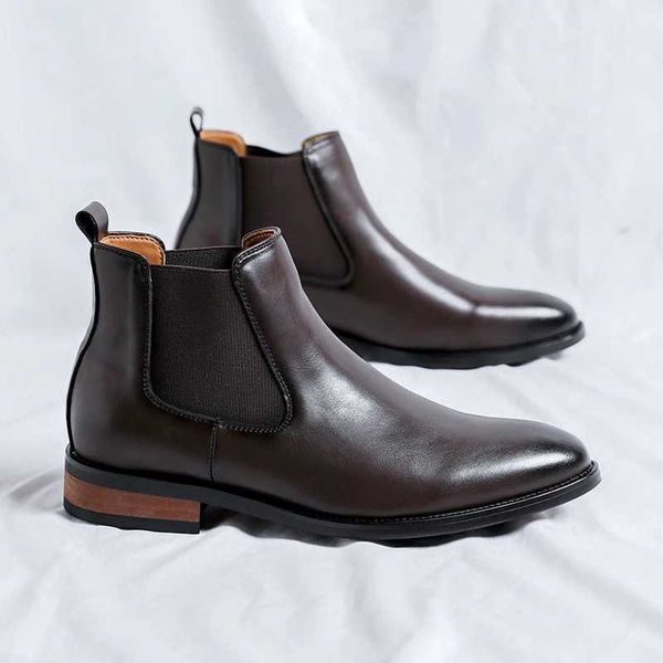 Genuine leather classic mens high boots high-quality mens casual dresses business shoes Cfy outdoor basic boots Y241113