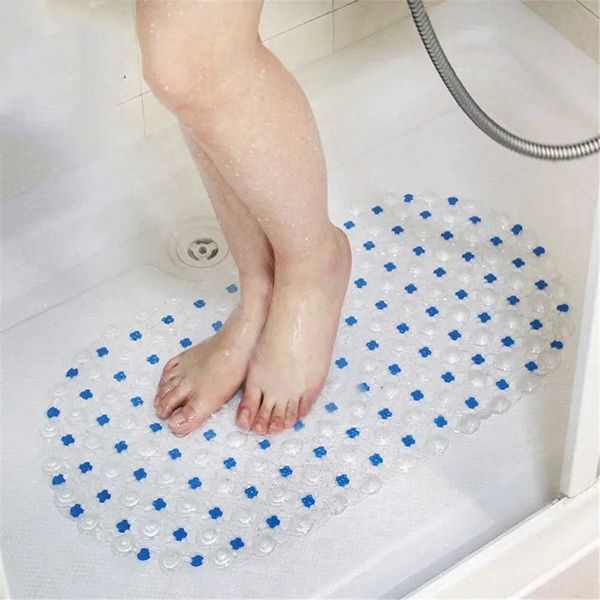 Hot PVC Anti-skid Bath Mats Soft Anti-slip Shower Mat Massage Mat with Suction Cup Non-slip Bathtu Bath Mat Bathroom AccessoriesC241227