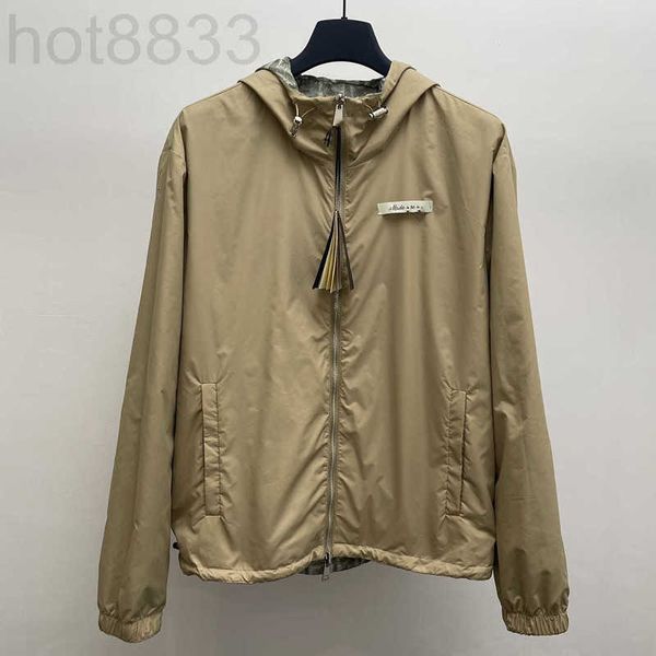 Men&#039;s Outerwear & Coats Designer High Version Green Nylon &#039;&#039; Double-sided Wear &#039;&#039; Full Printed Jacket Sun Protectio