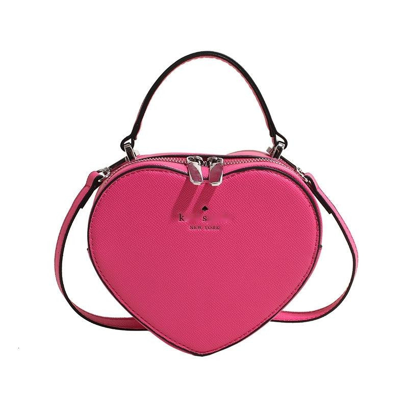2025 Valentine&#039;s Day Evening Bags Fashion Classic Shoulder Crossbody Bag Letter Embossed Solid Color Heart Shaped Handbag