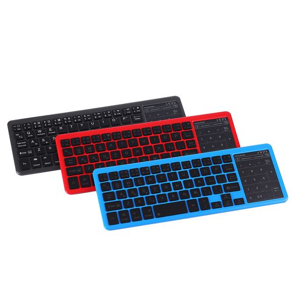 Keyboards Jelly Comb Backlit Bluetooth Keyboard Wireless Rechargeable keyboard with Numberpad Touchpad for Android Tablet Laptop Phone 22112