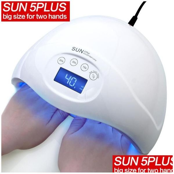 Dryers Sun5 Plus Display Timer Fast Drying 48W Uv Led Lamp With Sensor Dryer Curing Tools For All Gel Polish Us Uk Eu Au Drop Deliver Dh12U