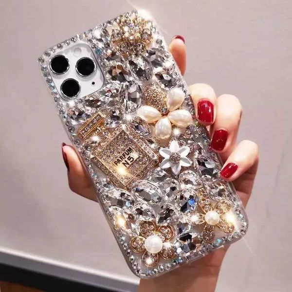 Cell Phone Cases Luxury bubble perfume bottle diamond case for iPhone 15 14 12 11 Pro Max X XS XR 7 8 Plus back cover J241105