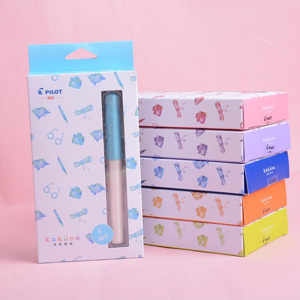 New Japanese Pilot Kakuno Fountain Pen Transparent Ink Pen Fountain Pens School Supplies Cute Stationery 201202