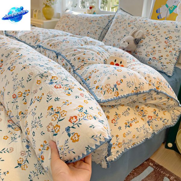 ddmyuranus Fresh Botanical Floral Bedding Set for Kids and Adults, Leaves, Flower Duvet Cover, Pillowcases, Soft Washed Cotton, Home Textil