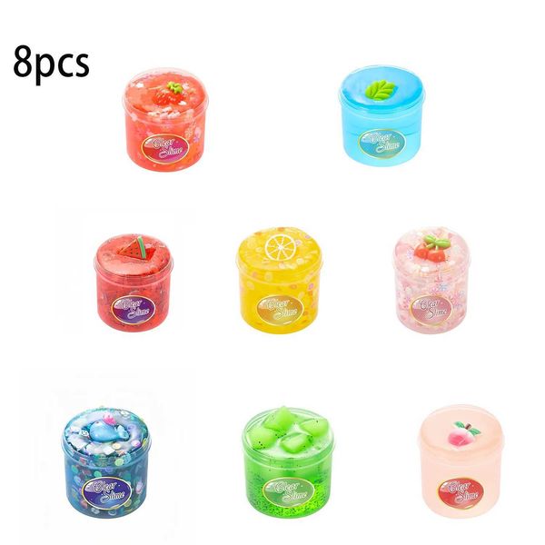 Slime Charm Fluffy Kid Foam Plastic Soft Clay Fruit Slices Coconut Pure Childrens DIY Zipper Toy CL240905