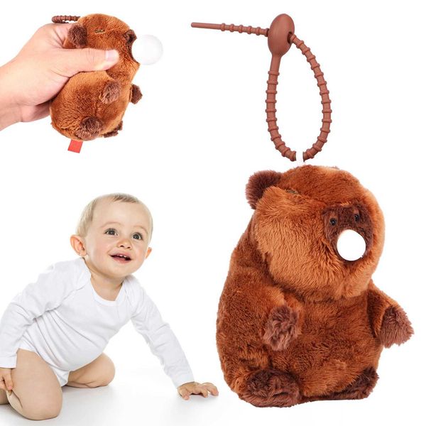 Capybara Plush Keychain Press to Blow Bubbles Capybara Pendant Soft Plush Capybara Stuffed Toy Cute Exquisite Capybara KeyringT250108