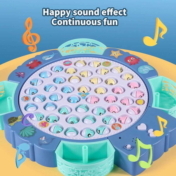 Large Electric Fishing Disk USB Rechargeable suit Crocodile Fishing Puzzle Intelligence Development Early Education Toy X250113
