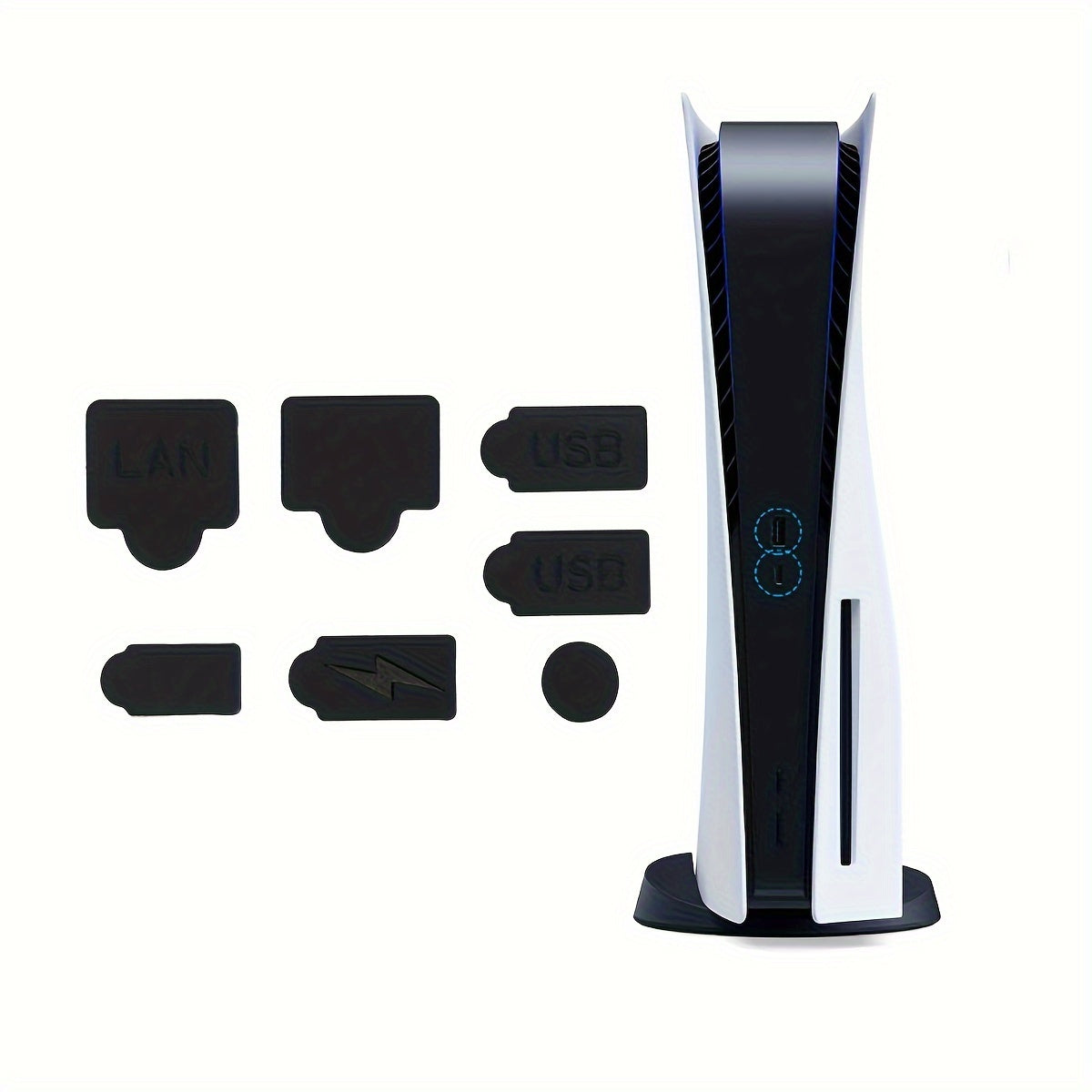 TEMU 5 Silicone Dust Plug - Universal Protector For Ps5 Console And Mods, Dustproof And Waterproof, Fits Disc & Digital , Gaming Console Protection |