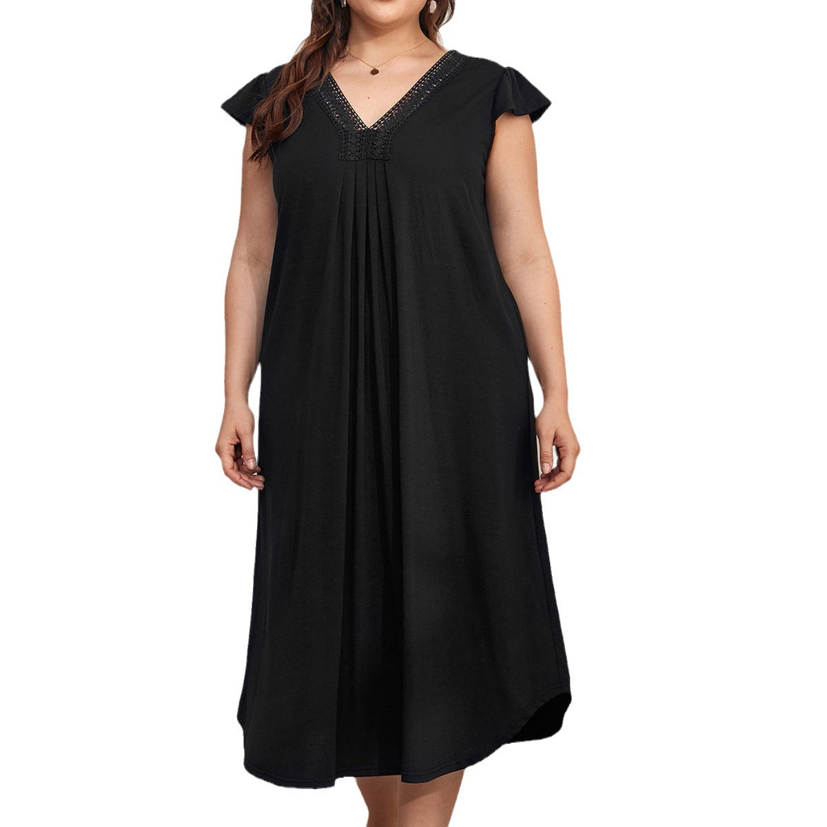 Summer European and American ort sleeved V-neck, lace, floral, and fat at home sleepwear for women