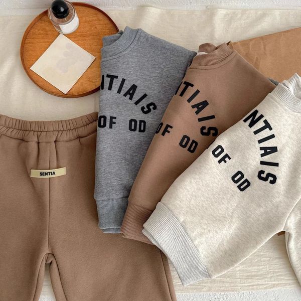 Clothing Sets ESS Kids Hoodies Sets Designer Frozen Toddler Clothing Baby Boy Girl Sweatshirt Pants Two Piece S251153