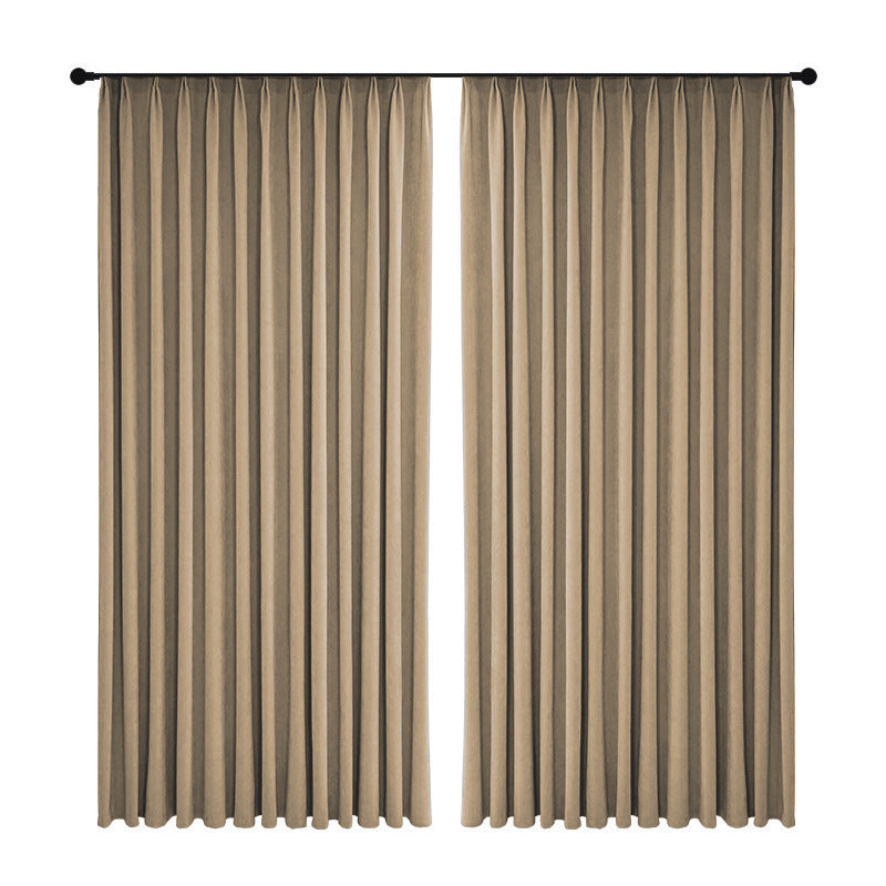 T0427 maternal and infant grade full blackout ultra-soft chenille curtain bedroom living room French cream style Shaoxing light luxury simple curtai