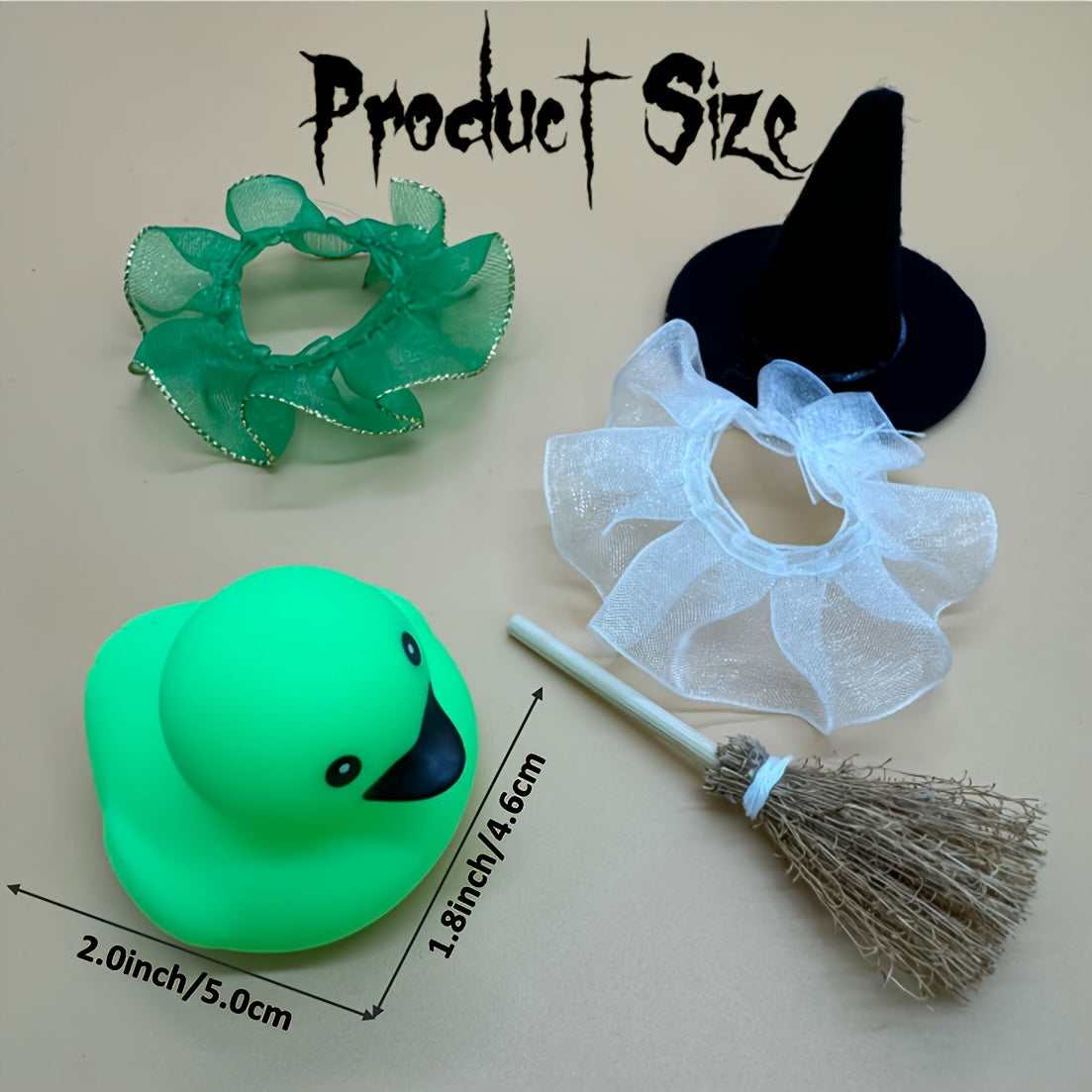 TEMU 8set Diy Halloween , (random Color Of Lip), Green Dress And White Dress, Felt Hat, Broom, Halloween Decor, Halloween Party Decor, Car Decor,