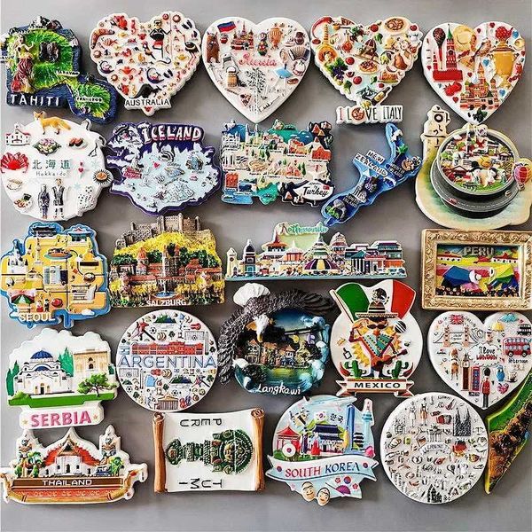 Fridge Magnets Decor Japan Korea Germany Russia New Zealand Italy Turkey Peru Tourist Souvenir Magnetic Refrigerator Paste giftsM240808