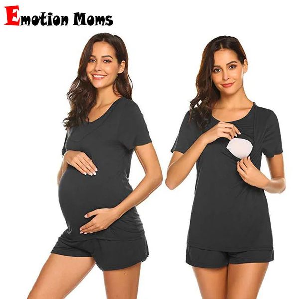 Summer Breakfeeding Pamas Maternity Nightwear Lactation Feeding Wear Sleepwear maternity wear 240530