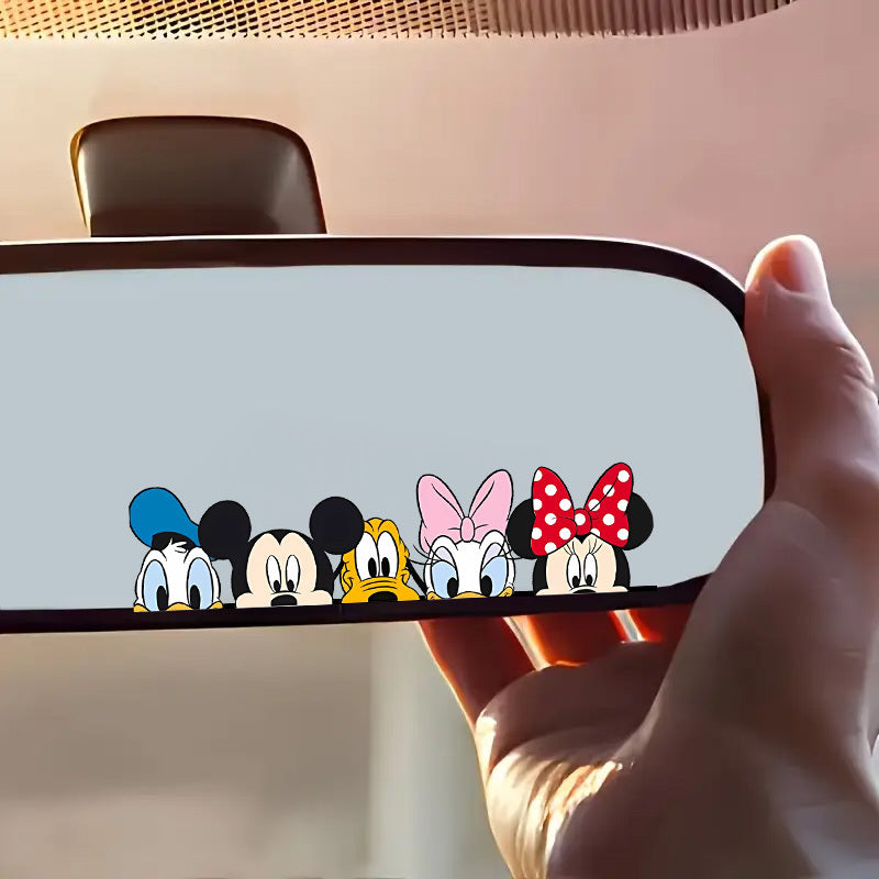 TEMU 1pc & Car Mirror Stickers - Self-adhesive Glossy Decals For Motorcycle & Vehicle Customization, Cute Decor With , Car Accessories, Rearview