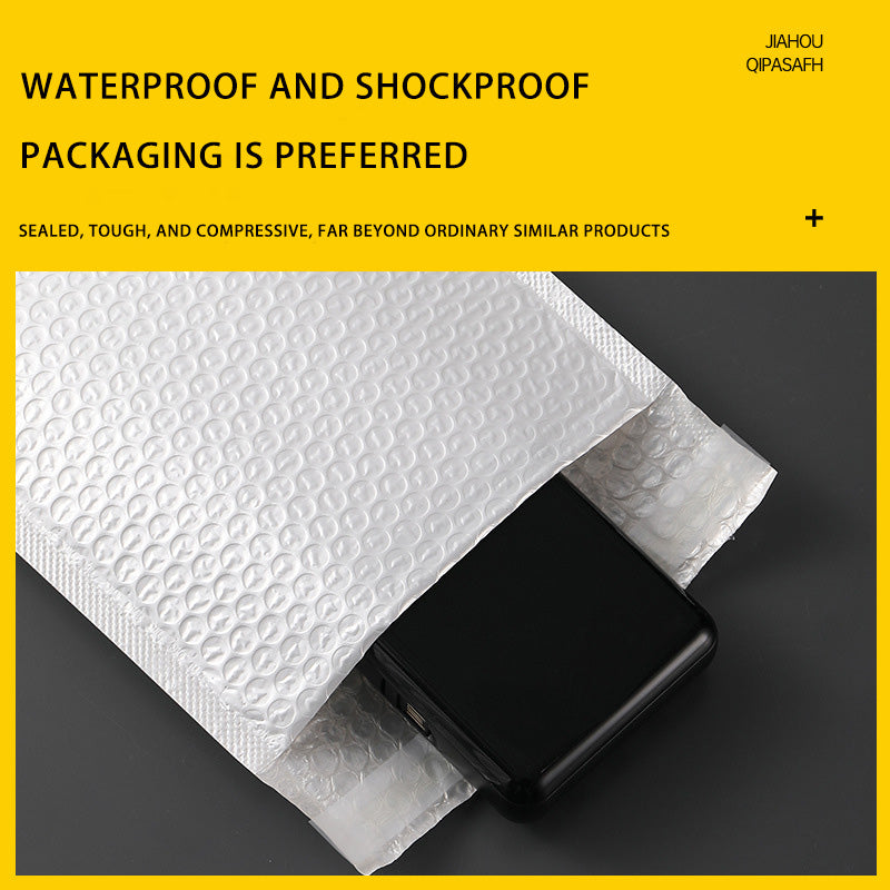 Glitter Finished Matte White Bubble Storage Bags Robust, Waterproof & Protective Bulk Packaging Solution