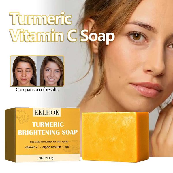 Turmeric Cleansing Soap face fade Dark spots acne marks brighten skin remove Dull Melanin whitening moisturizing body care SoapT250117