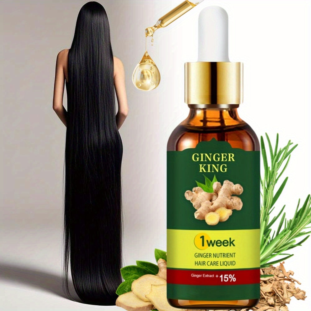TEMU 1oz Ginger Hair Oil Extract, Suitable For Scalp Massage, Dry And Damaged Care, Plant Extract, Ginger Nourishes Hair, Soft And Shiny, Make Thin