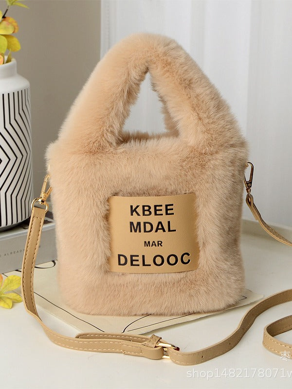 V14 Compact Fashionable City Girl Mini Backpack - Clutch by Daytime Plus Fuzzy Trim