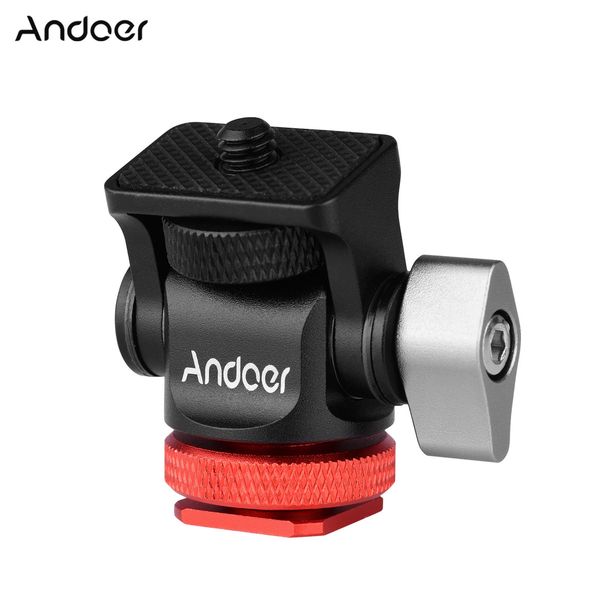 Andoer Mini Monitor Mount Tripod Head Cold Shoe Adapter 1-4 Inch Screw for Mounting Camera Monitor Flash Mic LED Fill Light 241225