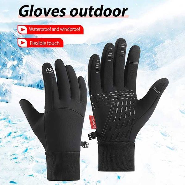 Ski Gloves 2PCS Winter Warm Touch Screen Gloves Outdoor Windproof Waterproof Cold-proof Gloves Men Driving Cycling Fishing Ski Gloves z24111