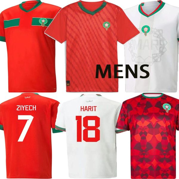 2023 2024 Morocco Soccer Jerseys Home Away 23 24 Algeria Maillot De Foot Ziyech Boufal FR Munir Ait Benasser Amrabat Football Shirts