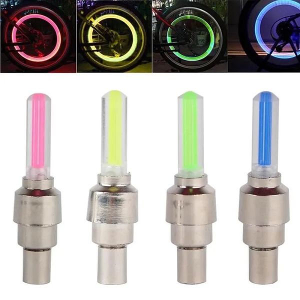 LED Gadget Bicycle Car Motor Wheel Tyre Tire Valve Cap Neon Flash Lamp Light Outdoor Cycling Mountain Bike Warning DHL FEDEX