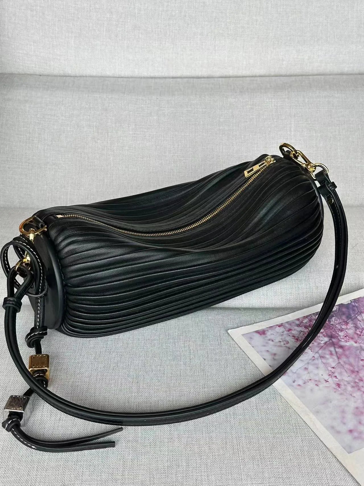 10A Mirrored Quality women bag pleated nappa bracelet pouch Shoulder Bag Designer bag Tote Bags Handmade real leather Handbag classic fashion Totes