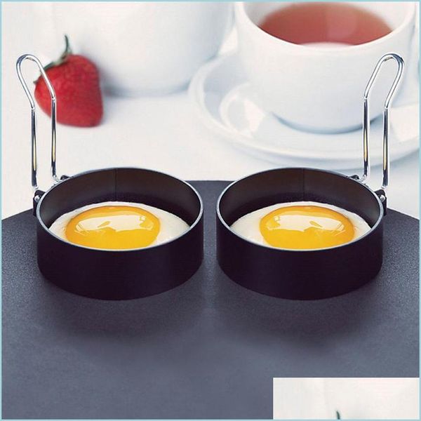 Egg Tools Kitchen Tools Breakfast Fried Egg Mold Pancake Frying Ring Circle Round Stainless Steel Cooking Tool Baking Accessories Dro Dh4S3