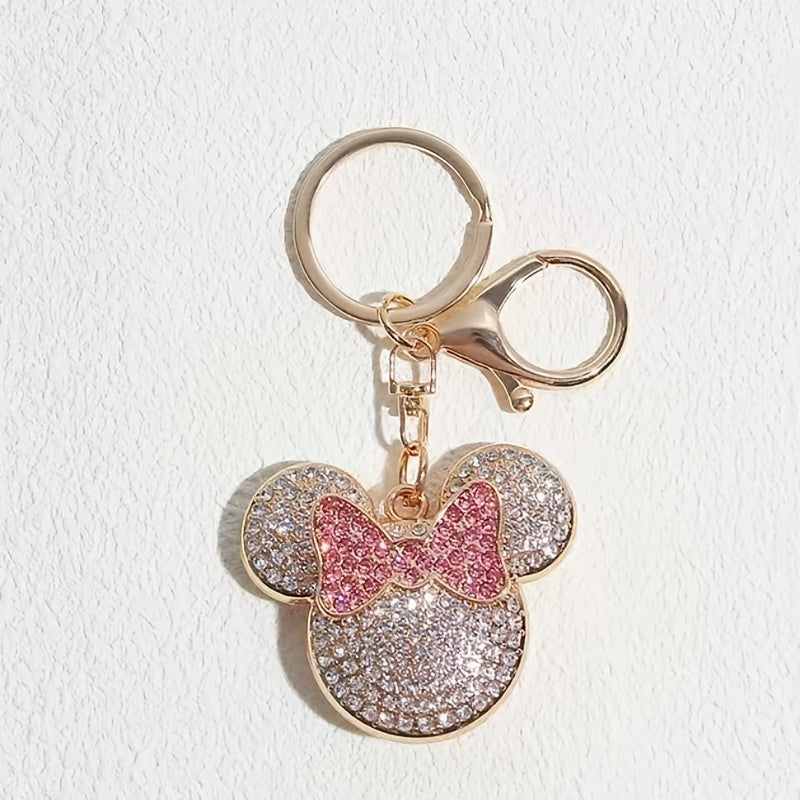 TEMU Mouse Keychain Pendant, Popular Artificial Crystal Inlaid Keychain, Car Key Bag Decoration, Ideal Gift For Halloween, Christmas, Thanksgiving,