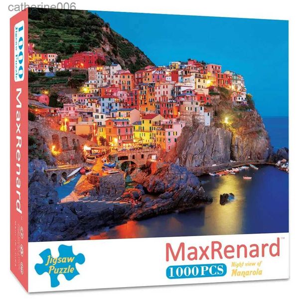 Puzzles Cinque Terra Night View of Manarola Jigsaw Puzzle 1000 Pieces for Adults Toy Home Wall Decoration Family Game GiftL231025