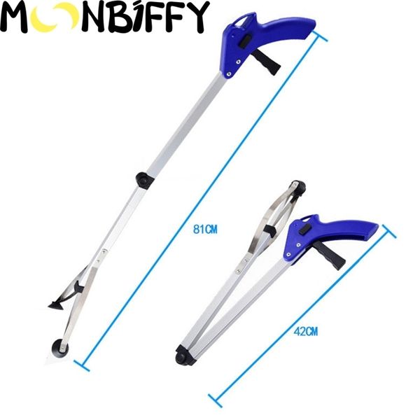 Brooms Dustpans 1pc Folding Household Garbage Picker Alloy Trash Grabber Waste Leaves Pick Cleaning Up Clip Garden Tool 221202