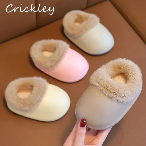 Inverno Sólido Solidrens Eva impermeável menino e menina controle deslizante quente Anti -Slip Slip Childrens Indoor Shoes 241122