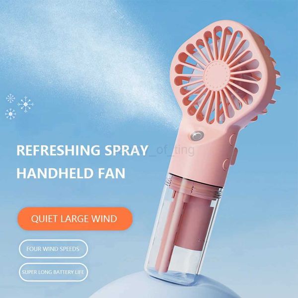 Portable Fan Humidifier Spray Mist Fan USB Rechargeable Neck Fan Air Conditioner Mini Cooling Fan Face Steamer Spray Water FansCL240712