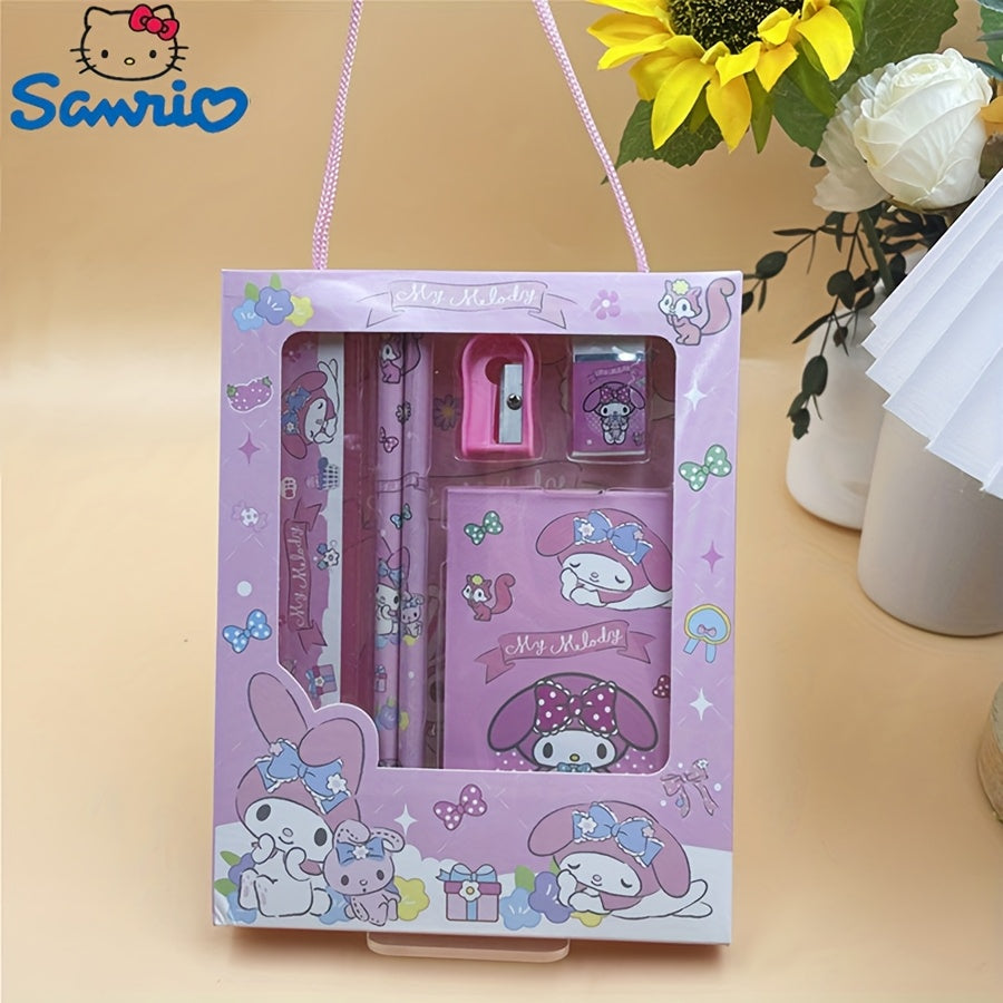 TEMU For Hello Kitty Stationery Gift Set, School Supplies Gift Box, Including Ruler, Pencil, Notebook, Supplies, Study Essentials Pack For Students,