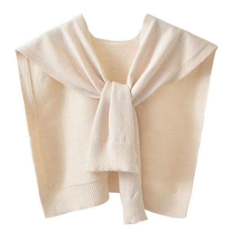 K736 Solid color shawl for women outerwear 2025 new spring and autumn striped knitted small shawl thin style with sweater shirt scarf