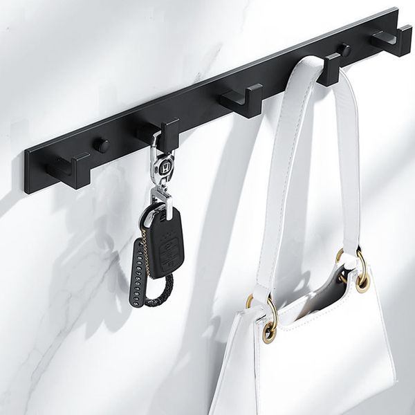 Storage Holders Racks Aluminum Wall Hooks Door Back Keys Clothes Hanger Bathroom Black Robe Coat Towel Rack Hook Kitchen Organizer Accessori